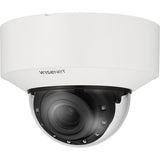 Hanwha XNV-8083R X Series 6MP Outdoor IR Vandal Dome IP Camera, 4.4-9.3mm Motorized Varifocal Lens, White