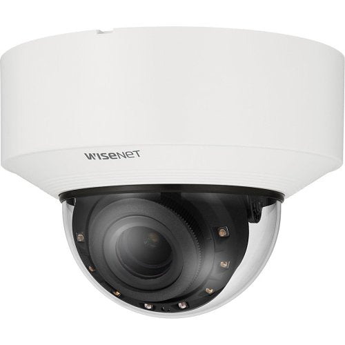 Hanwha XNV-8083R X Series 6MP Outdoor IR Vandal Dome IP Camera, 4.4-9.3mm Motorized Varifocal Lens, White