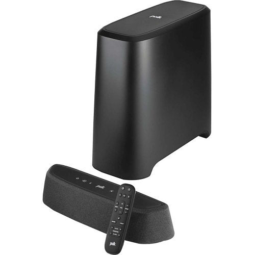 Polk Audio 300410-01-00-101 MagniFi Mini AX Ultra-Compact Dolby Atmos Sound Bar with Wireless Subwoofer, Black