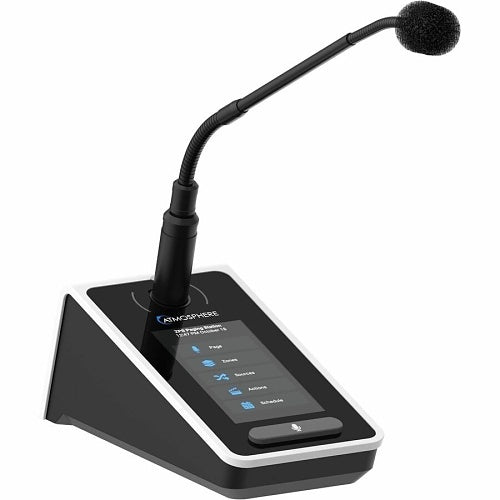 AtlasIED X-ZPS Atmosphere 4.3" LCD Touchscreen Zone Paging Station with 16" Gooseneck Mic
