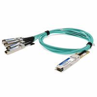 AddOn ADD-Q28DES28CI-O10M Dell® AOC-Q28-100G-10M to Cisco® SFP-25G-AOC10M Compatible TAA Compliant 100GBase-AOC QSFP28 to 4xSFP28 Direct Attach Cable (850nm, MMF, 10m)