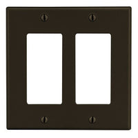Hubbell P262 2-Gang Dual Decorator Wall Plate, Brown