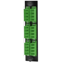 Hubbell FSPNLCQS6GN Fiber Optic Patch Panel with 24 Ports and 6 Quad LC Connectors, Zirconia Ceramic Sleeves