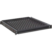 20" Vented Rack Mountable Sliding Shelf, 1U, CRS, Black