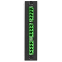 Hubbell FSPLCQS3GN Fiber Optic Patch Panel with 12 Ports and 3 LC Quad Zirconia Green Connectors