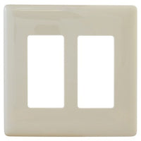 Hubbell NPS262LA 2-Gang Decora Snap-On Wall Plate, Light Almond