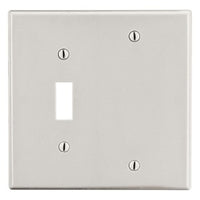 Hubbell PJ113LA 2-Gang Wall Plate, 1 Toggle and 1 Blank, Light Almond