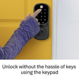 Yale Locks YRL226-NR-BSP Yale YRL226-NR-BSP Smart Lock, Touchscreen Suede Lever, No Radio, Black