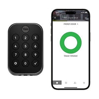 Yale Locks YRD634-CB1-BSP Yale YRD634-CB1-BSP Pro 2 Key-Free Keypad with Wi-Fi + Connect Bridge, Black Suede