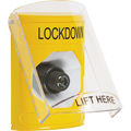 STI SS2223LD-EN Key-to-Activate Stopper Station, Indoor Only, Flush / Surface Mount, LOCKDOWN Label in English, Yellow