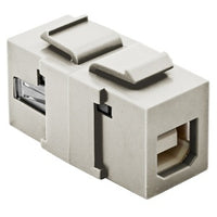 Hubbell SFUSBABOW Snap-Fit Keystone USB Jack, A to B, Office White
