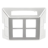 Hubbell FP4W Plate Furniture Standard 4-Port Wallplate, White