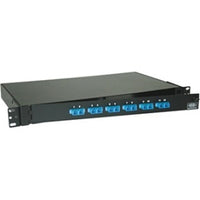 Hubbell FPR012SCM Fiber Optic Rack Mount Panel, 6 SC Duplex Adapters, Loaded