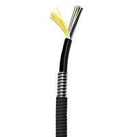 Hubbell HFCD19012P3BK HFCD19 Series Indoor / Outdoor Tight Buffer, 12-Strand, Plenum, Armored, OM3, Multimode, Black
