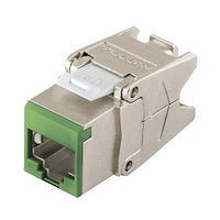 Hubbell HJS6AGN24 CAT6a Shielded Jack with Cobra-Lock Termination, 24-Pack, Green
