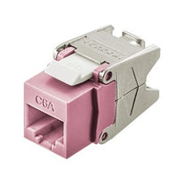Hubbell HJU6APK CAT6a Ascent Jack with Cobra-Lock Termination, Pink