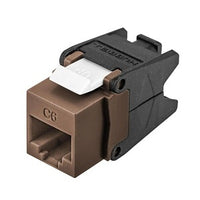 Hubbell HJU6BN CAT6 Keystone Jack, Unshielded, Brown
