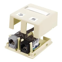 Hubbell HSB2EIP 2-Port Housing, Surface Mount, PlenumRated, Electric Ivory