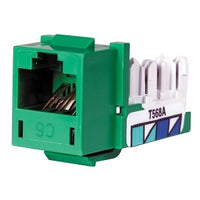 Hubbell HXJ6GN CAT6 Keystone Jack, 8POS UNI A/B, Green