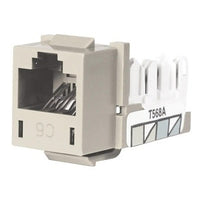 Hubbell HXJ6OW CAT6 Keystone Jack, 8POS UNI A/B, Office White