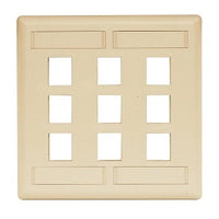 Hubbell IFP29EI Wallplate Flush 2-Gang 9-Port Electrical Wall Plate, Ivory