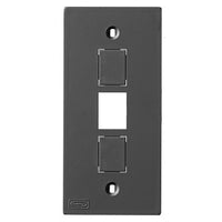 Hubbell KP2163BK KP Series 1-Gang, 3 Jack Openings Faceplate, Black