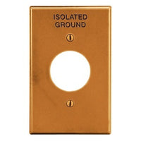 Hubbell P7OIG -Gang Wallplate with 1.40" Opening and Isolated Ground, Orange