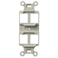 Hubbell Q106O Style Line Duplex Outlet Frame 106 4-Port High-Impact Thermoplastic Light Almond/Office White