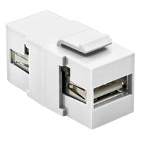Hubbell SFUSBAAW Snap-Fit Keystone USB to A Connector, White