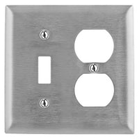 Hubbell SS18 2-Gang Duplex Wallplate, Stainless Steel