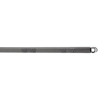 Hubbell PT206136BK Plugtrak Power Strip, 6-Outlet, 20A, 1-Circuit, 6-Black