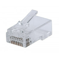 CAT5e RJ45 Modular UTP Plugs Fastcrimp for Solid and Stranded Wire, 3-Prong, 100-Piece