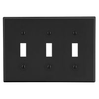 Hubbell P3BK 3-Gang Wall Plate, Black