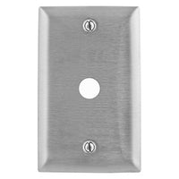 Hubbell SS11 1-Gang Wallplate, .64" Opening, Vertical Mount, Standard Size, Stainless Steel