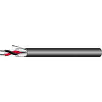 West Penn 452BK1000 22/2 Stranded Shielded Audio Cable, Tinned Copper, CMR, 1000' (304.8m) Reel, Black
