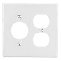 Hubbell P78W 2-Gang Wall Plate with One Duplex Outlet and 1.40-Inch Opening, White