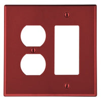Hubbell P826R Wallplate2-G1 Duplex 1 Decora, Red