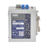 AMG Systems AMG260-2GBT-2S-P180 Series Dual Channel 2+2 Port Industrial PoE Media Converter, DIP-Switch Functions, 2 x 52-56VDC Power Inputs, Fault Relay