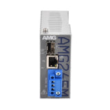 AMG Systems AMG265M-1F-1S-T Series Industrial Mini Media Converter, 1 x 10/100Base-T(x) RJ45 Port, 1 x 100/1000Base-Fx SFP Port, 85-264VAC Locking Screw Terminal Mains Power Input