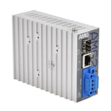 AMG Systems AMG265M-1F-1S-T Series Industrial Mini Media Converter, 1 x 10/100Base-T(x) RJ45 Port, 1 x 100/1000Base-Fx SFP Port, 85-264VAC Locking Screw Terminal Mains Power Input