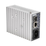 AMG Systems AMG265M-1F-1S Series Industrial Mini Media Converter, 1 x 10/100Base-T(x) RJ45 Port, 1 x 100/1000Base-Fx SFP Port, 85-264VAC IEC Mains Power Input