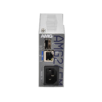 AMG Systems AMG265M-1GBT-1S-P90 Series Industrial Multirate Mini PoE Media Converter, 1 x 10/100/1000Base-T(x) RJ45 Port, 1 x 100/1000Base-Fx SFP Port, Integrated 90W PSU