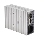 AMG Systems AMG265M-1GBT-1S-P90 Series Industrial Multirate Mini PoE Media Converter, 1 x 10/100/1000Base-T(x) RJ45 Port, 1 x 100/1000Base-Fx SFP Port, Integrated 90W PSU