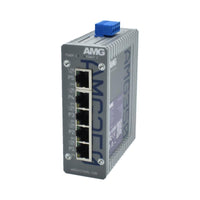 AMG Systems AMG350-5G Series Industrial 5-Port Unmanaged Switch, 5 x 10/100/1000Base-T(x) RJ45 Ports, 12-60VDC Power Input
