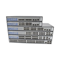 AMG Systems AMG510-22G-2C-2S Commercial 26-Port Managed Switch, 22x10/100/1000Base-T(x) RJ45 Ports, 2x10/100/1000Base-T(x) RJ45 or 100/1000Base-Fx SFP Combo Ports, 2x100/1000Base-FX SFP Ports, 1U 19"