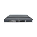 AMG Systems AMG560-24GAT-4XS-P300 Industrial 28-Port Managed Switch, 24x10/100/1000Base-T(x) RJ45 Ports, 4x1/2.5/10G Base-FX SFP+ Ports, 1U, 19" Rack Mount