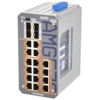 AMG Systems AMG570-16GAT-4S-P360 Series Layer 2+ Managed Industrial Ethernet Switch with 16x 10/100/1000TX (PoE), 4x SFP Ports