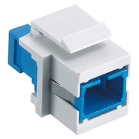 Hubbell SFFSCSAQW Fiber Optic Cable Connector, Simplex Snap-Fit Flush SC, Zirconia Ceramic Ferrule, Aqua, White