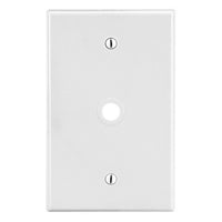Hubbell PJ11W Wall Plate M-Size 1-Gang, 0.406" Open Box Mount, White