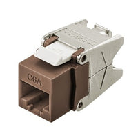 Hubbell HJU6ABN CAT6A Universal Keystone Jack, Brown